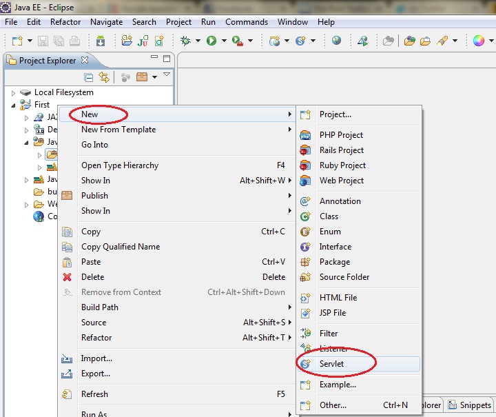 steps to create servlet application in eclipse