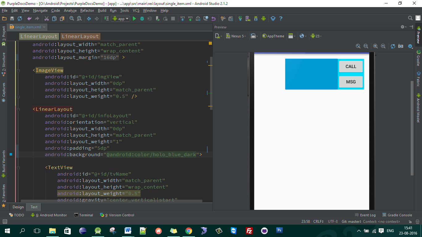 Android Studio dynamic layout view