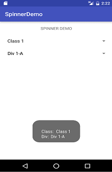 Spinner Example in Android