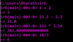 Arithmatic Operations in ruby