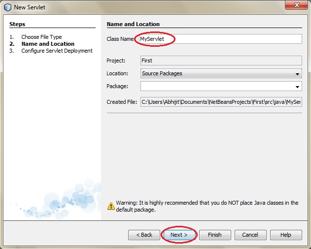 steps to create servlet application in netbeans